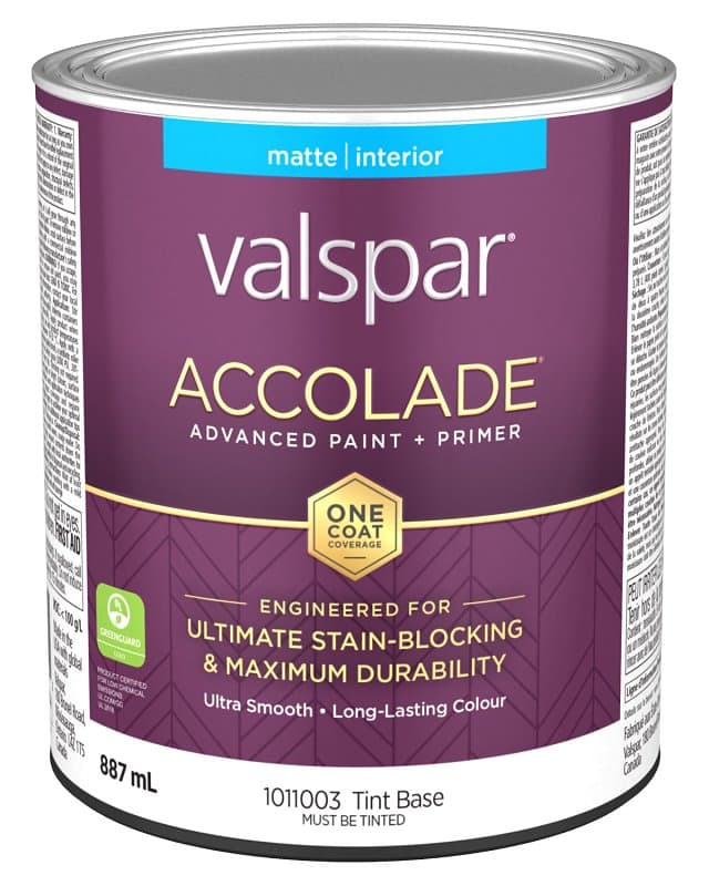 Accolade 029.1011003.005 Interior Paint and Primer, Acrylic, Matte, Tint Base, 1 qt, 37 sq-m Coverage Area – image 1