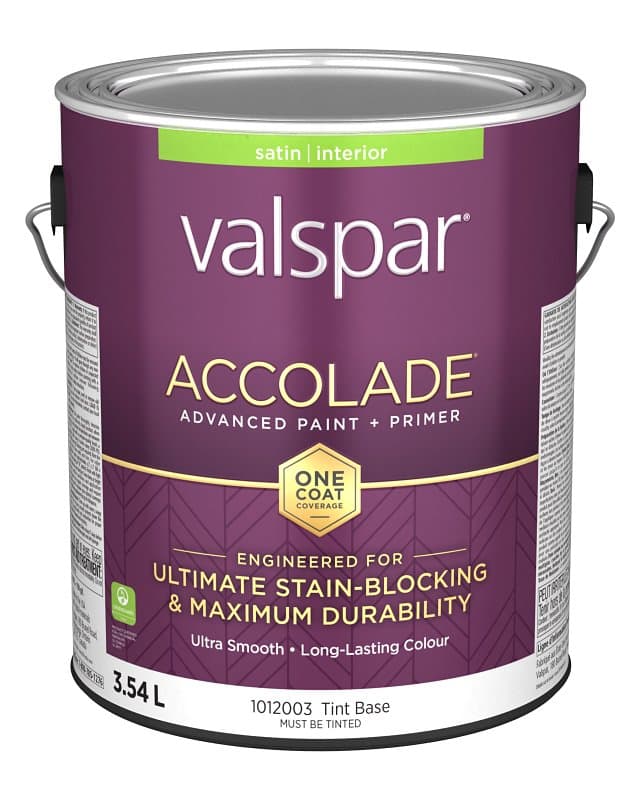 Accolade 029.1012003.007 Interior Paint and Primer, Acrylic, Satin, Tint Base, 1 gal, 37 sq-m Coverage Area – image 1