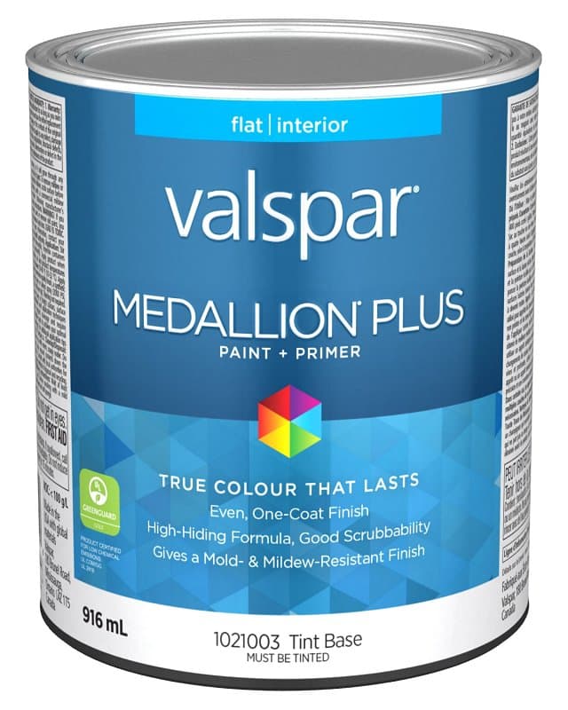 Medallion Plus 029.1021003.005 Interior Paint and Primer, Acrylic, Flat, Tint Base, 1 qt, 37 sq-m Coverage Area – image 1