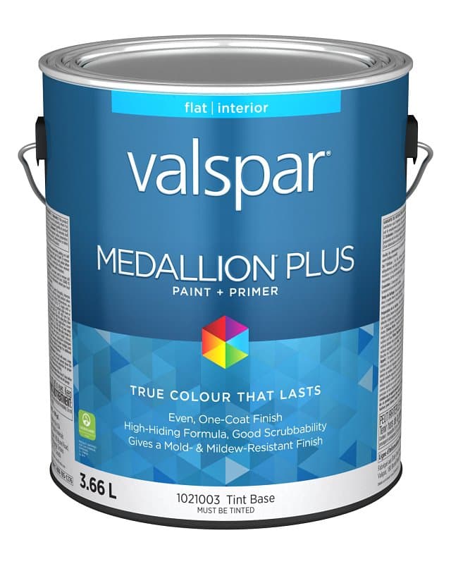 Medallion Plus 029.1021003.007 Interior Paint and Primer, Acrylic, Flat, Tint Base, 1 gal, 37 sq-m Coverage Area – image 1