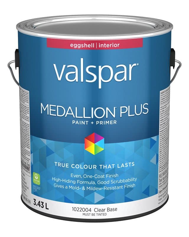 Medallion Plus 029.1022004.007 Interior Paint and Primer, Acrylic, Eggshell, Clear, 1 gal, 37 sq-m Coverage Area – image 1