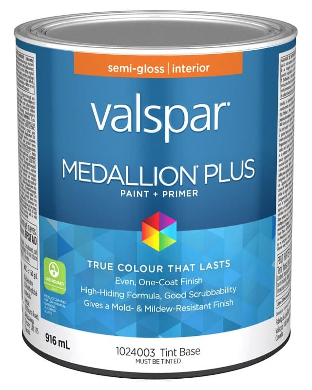 Medallion Plus 029.1024003.005 Interior Paint and Primer, Acrylic, Semi-Gloss, Tint Base, 1 qt, 37 sq-m Coverage Area – image 1