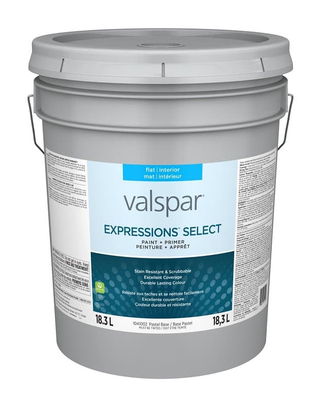 Expressions Select 029.1041002.008 Interior Paint and Primer, Flat, Pastel, 5 gal, 37 sq-m Coverage Area – image 1