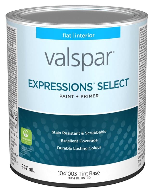 Expressions Select 029.1041003.005 Interior Paint and Primer, Flat, Tint Base, 1 qt, 37 sq-m Coverage Area – image 1