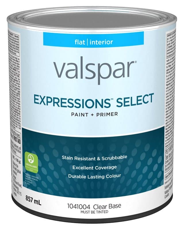 Expressions Select 029.1041004.005 Interior Paint and Primer, Flat, Clear, 1 qt, 37 sq-m Coverage Area – image 1