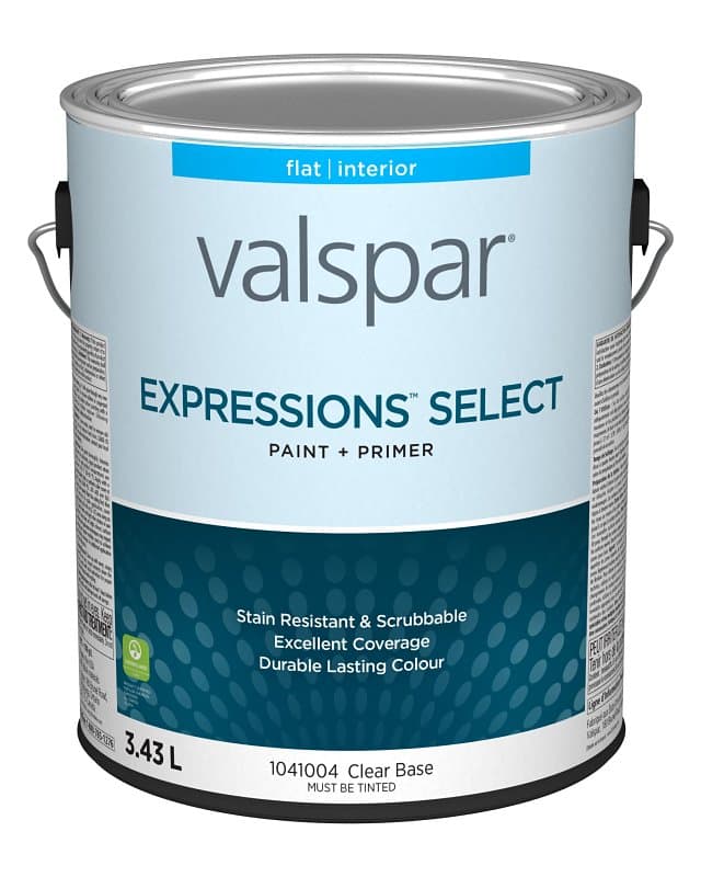Expressions Select 029.1041004.007 Interior Paint and Primer, Flat, Clear, 1 gal, 37 sq-m Coverage Area – image 1