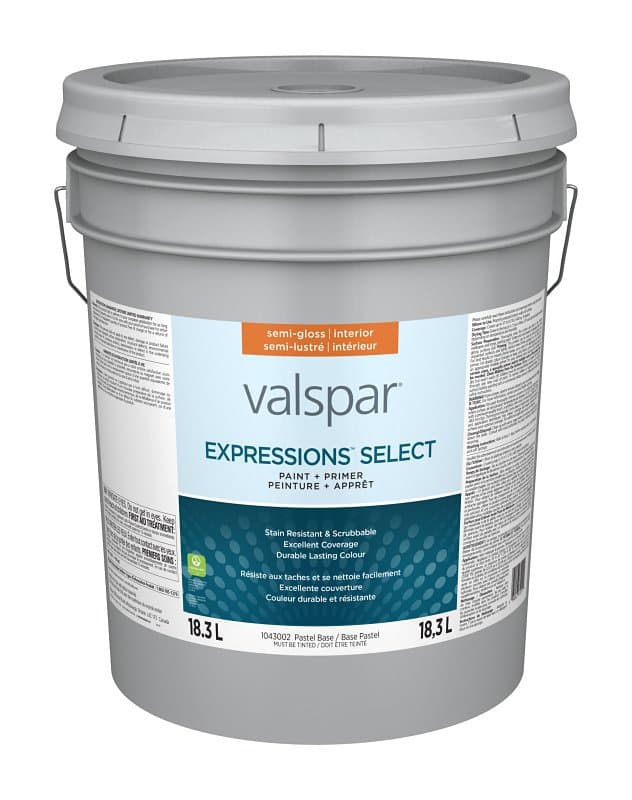 Expressions Select 029.1043002.008 Interior Paint and Primer, Semi-Gloss, Pastel, 5 gal, 37 sq-m Coverage Area – image 1