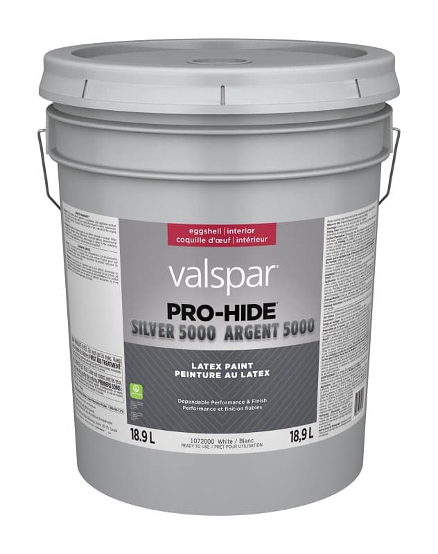 Pro-Hide Silver 5000 029.1072000.008 Interior Paint, Eggshell, White, 5 gal, 37 sq-m Coverage Area – image 1