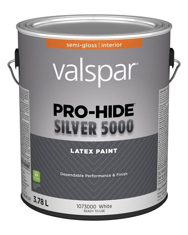 Pro-Hide Silver 5000 029.1073000.007 Interior Paint, Semi-Gloss, White, 1 gal, 37 sq-m Coverage Area – image 1