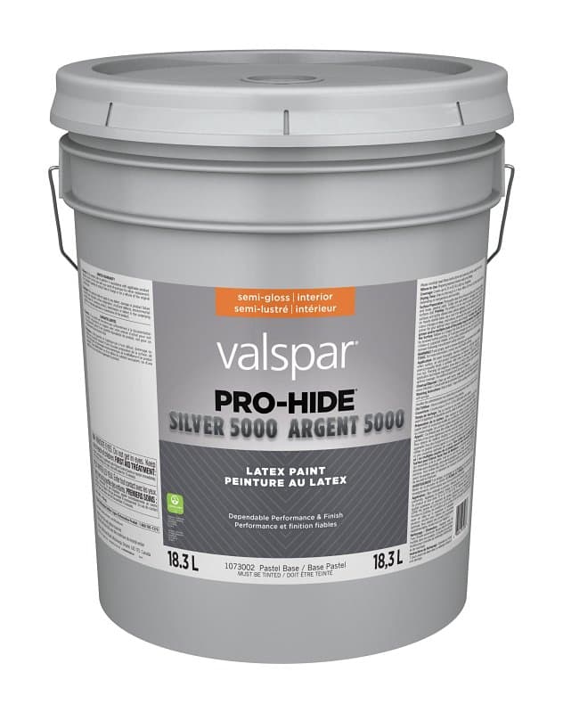 Pro-Hide Silver 5000 029.1073002.008 Interior Paint, Semi-Gloss, Pastel, 5 gal, 37 sq-m Coverage Area – image 1
