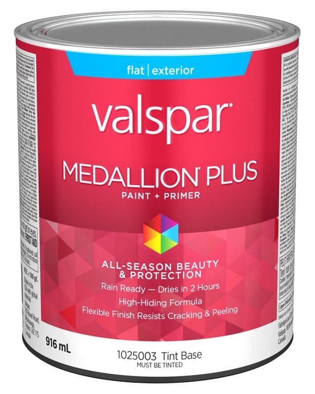 Medallion Plus 029.1025003.005 Exterior Paint and Primer, Acrylic, Flat, Tint Base, 1 qt, 400 sq-ft/gal Coverage Area – image 1