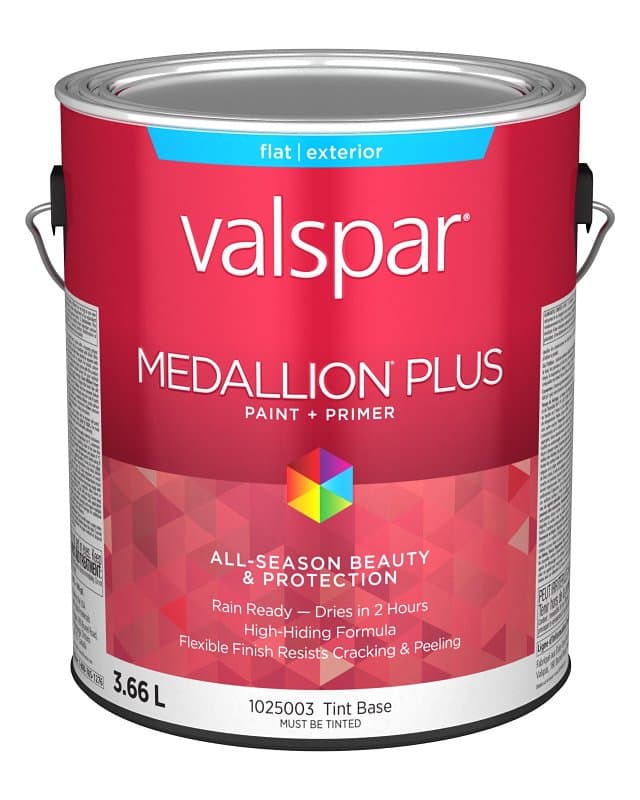 Medallion Plus 029.1025003.007 Exterior Paint and Primer, Acrylic, Flat, Tint Base, 1 gal, 400 sq-ft/gal Coverage Area – image 1