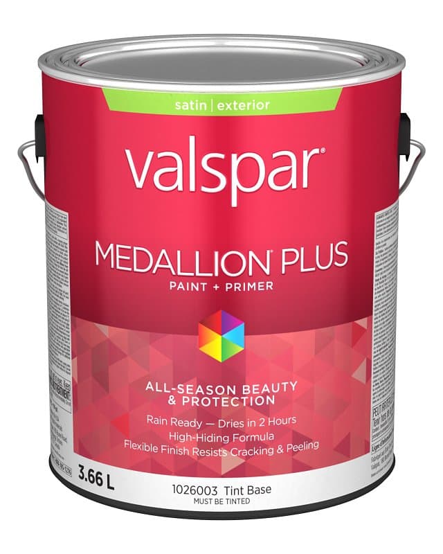 Medallion Plus 029.1026003.007 Exterior Paint and Primer, Acrylic, Satin, Tint Base, 1 gal, 400 sq-ft/gal Coverage Area – image 1