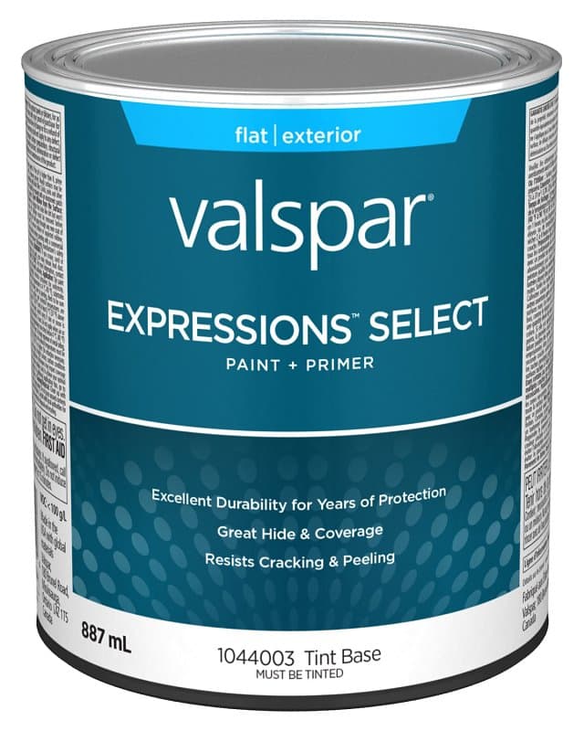 Expressions Select 029.1044003.005 Exterior Latex Paint and Primer, Acrylic, Flat, Tint Base, 1 qt – image 1