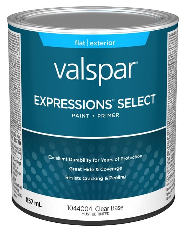 Expressions Select 029.1044004.005 Exterior Latex Paint and Primer, Acrylic, Flat, Clear, 1 qt – image 1