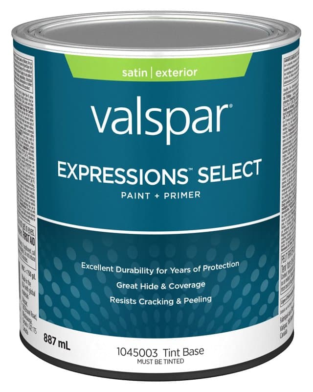 Expressions Select 029.1045003.005 Exterior Latex Paint and Primer, Acrylic, Satin, Tint Base, 1 qt – image 1
