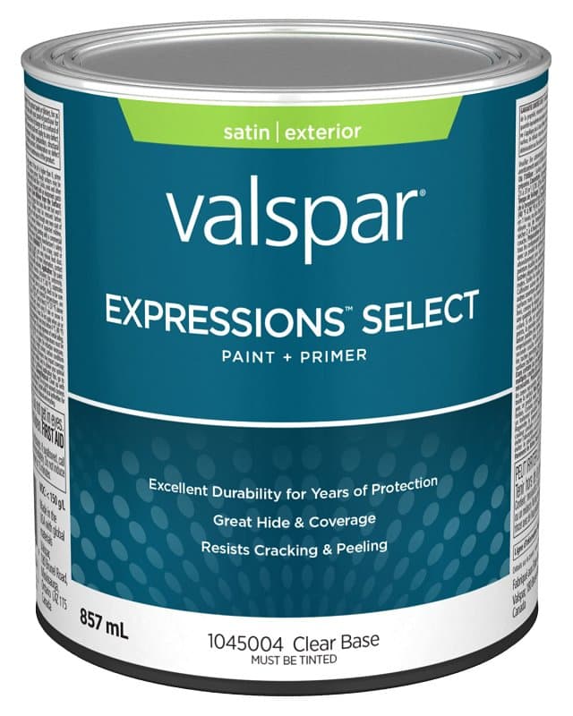 Expressions Select 029.1045004.005 Exterior Latex Paint and Primer, Acrylic, Satin, Clear, 1 qt – image 1