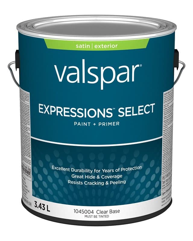 Expressions Select 029.1045004.007 Exterior Latex Paint and Primer, Acrylic, Satin, Clear, 1 gal – image 1