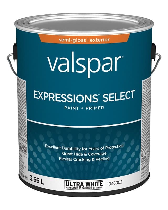 Expressions Select 029.1046002.007 Exterior Latex Paint and Primer, Acrylic, Semi-Gloss, Ultra White, 1 gal – image 1
