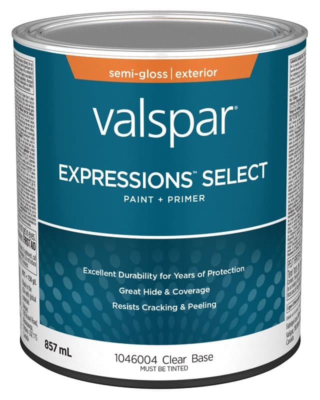 Expressions Select 029.1046004.005 Exterior Latex Paint and Primer, Acrylic, Semi-Gloss, Clear, 1 qt – image 1