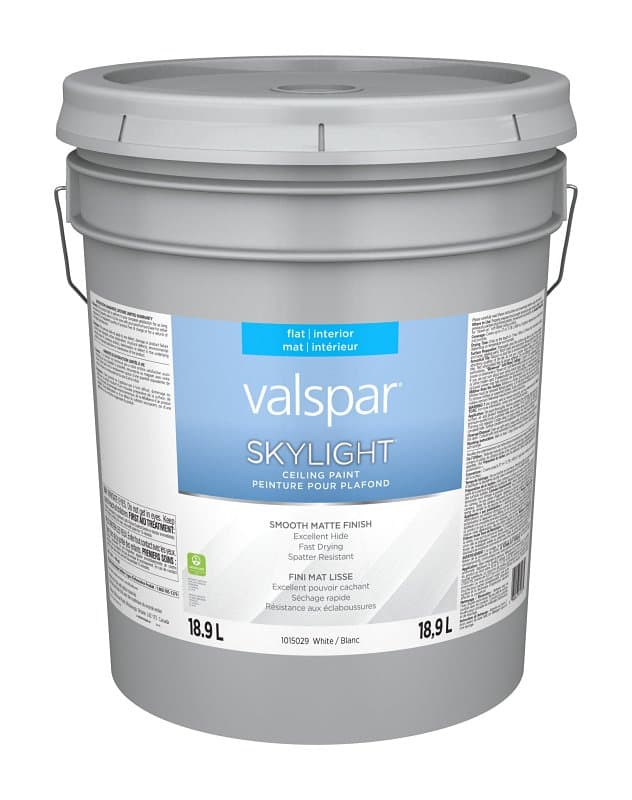 Valspar Skylight 029.1015029.008 Ceiling Paint, Matte, White, 5 gal – image 1