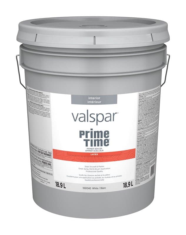 Valspar Prime Time 029.1061040.008 Interior Primer Sealer, White, 5 gal – image 1