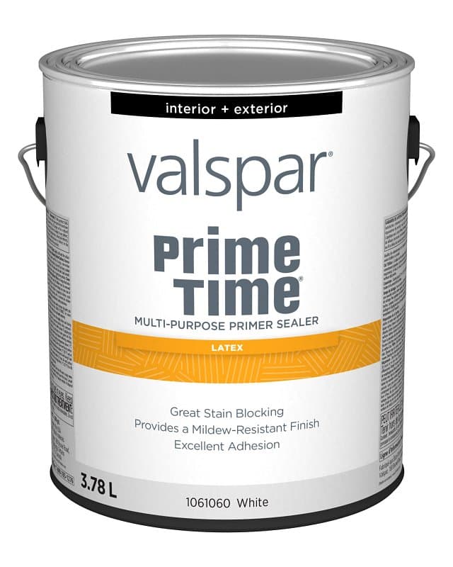Valspar Prime Time 029.1061060.007 Interior/Exterior Multi-Purpose Primer Sealer, White, 1 gal – image 1