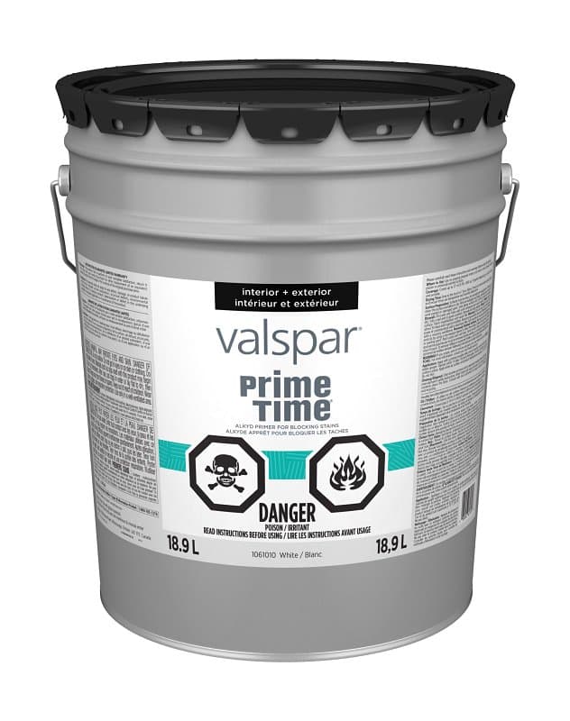 Valspar Prime Time 029.1061010.008 Interior/Exterior Multi-Purpose Primer Sealer, White, 5 gal – image 1