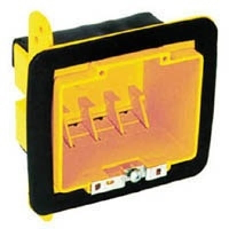 RACO 2002FBAR Vapor Barrier Box, 2-Gang, Polycarbonate, Yellow, Bracket Mounting – image 1
