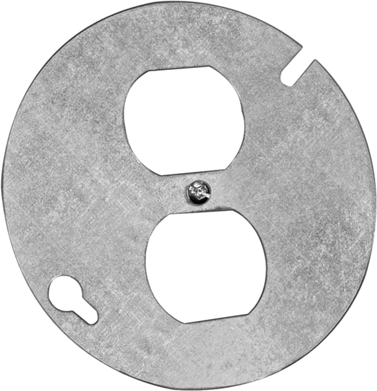 Hubbell 54C65BAR Box Cover, 4 in L, 4 in W, Round, Metal – image 1