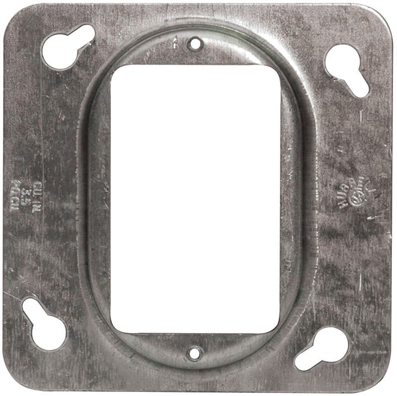 Hubbell 52C13BAR Box Cover, 4 in L, 4 in W, Square, Metal, Silver, Galvanized – image 1