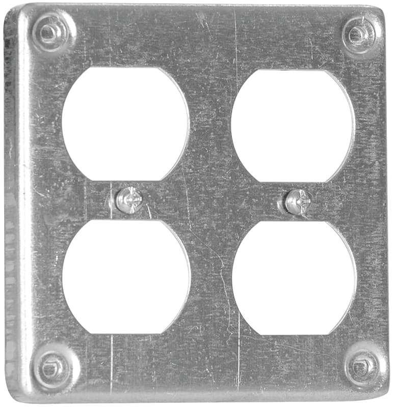 Hubbell 8371BAR Box Cover, 4 in L, 4 in W, Square, Metal – image 1