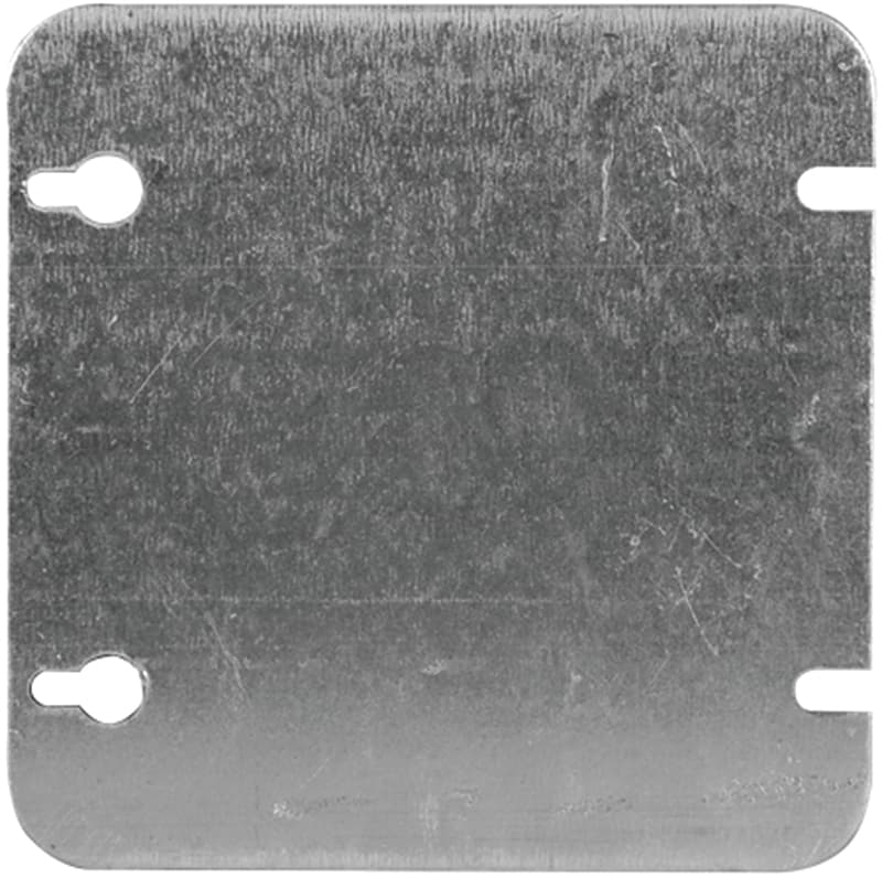 Tradeselect 72C1BAR Box Cover, 4.6 in Dia, 4-11/16 in L, 4-11/16 in W, Square, Metal, Silver – image 1