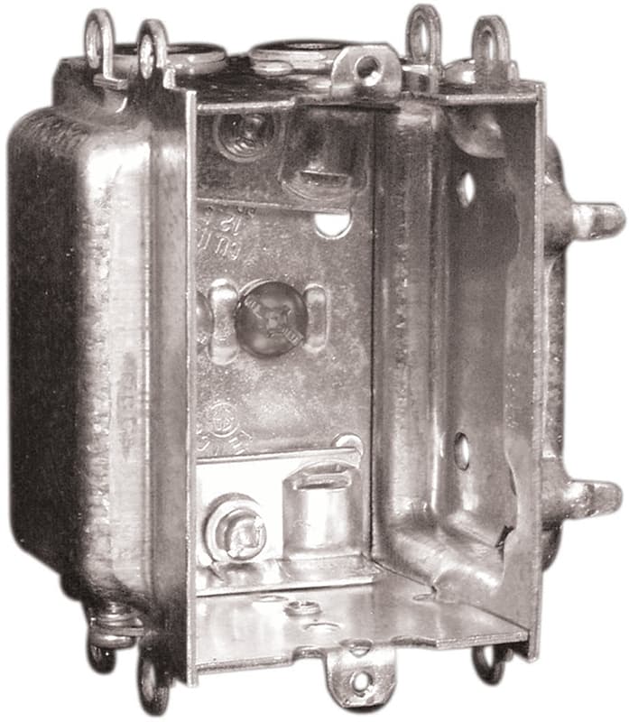 Hubbell 3104LHUBAR Device Box, 1-Gang, Metal – image 1