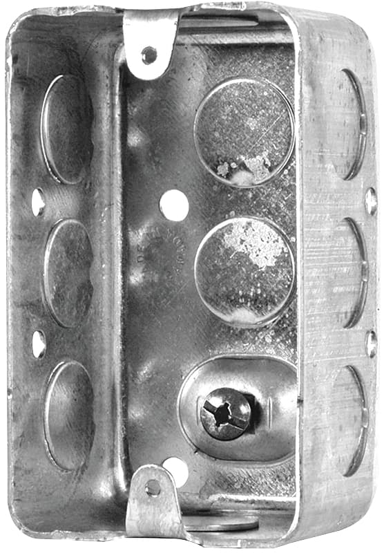 Hubbell 1110BAR Utility Box, 10-Knockout, 1/2 in Knockout, Metal, Screw – image 1