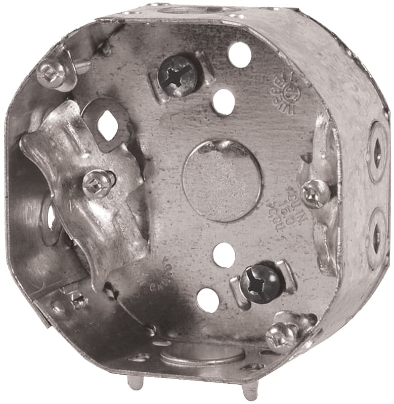 Tradeselect 54151LBAR Octagonal Box, 4 in OAW, 1-1/2 in OAD, 4 in OAH, 3 -Knockout, Metal Housing Material – image 1