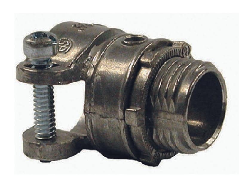 Hubbell SQ038R5 Squeeze Connector, 3/8 in, Zinc – image 1