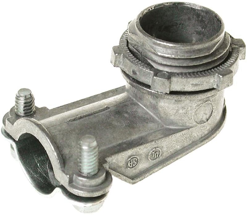 Hubbell SQ90038R1 90 deg Conduit Connector, 3/8 in, Zinc – image 1