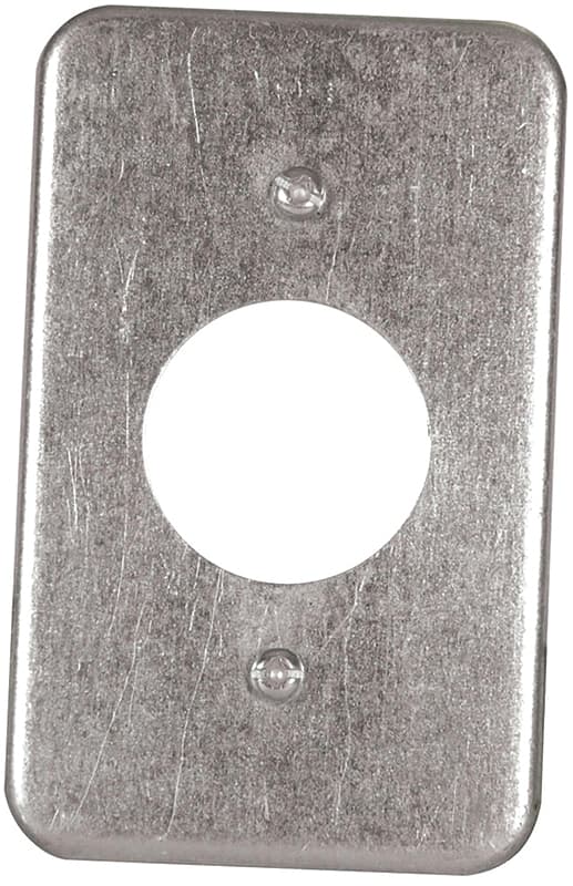 Hubbell 11C3BAR Utility Box Cover, 1.4 in Dia, 4 in L, 2-1/2 in W, Metal – image 1