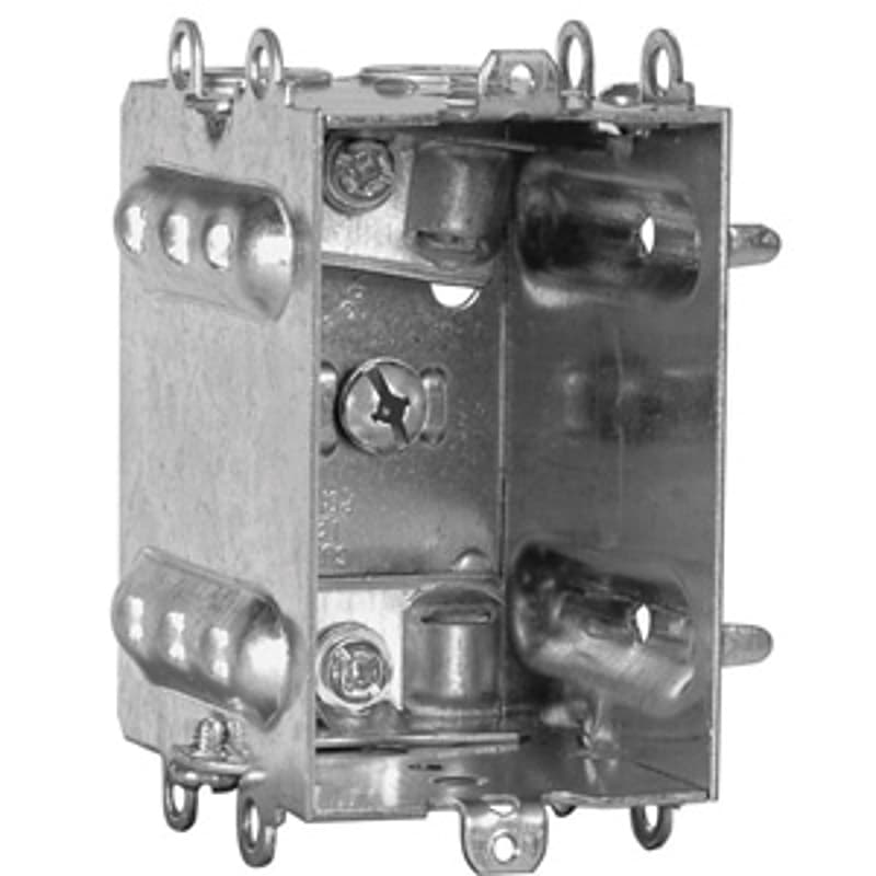 Hubbell 1104LHUVP6 Device Box, 1-Gang, Metal, 6/PK – image 1
