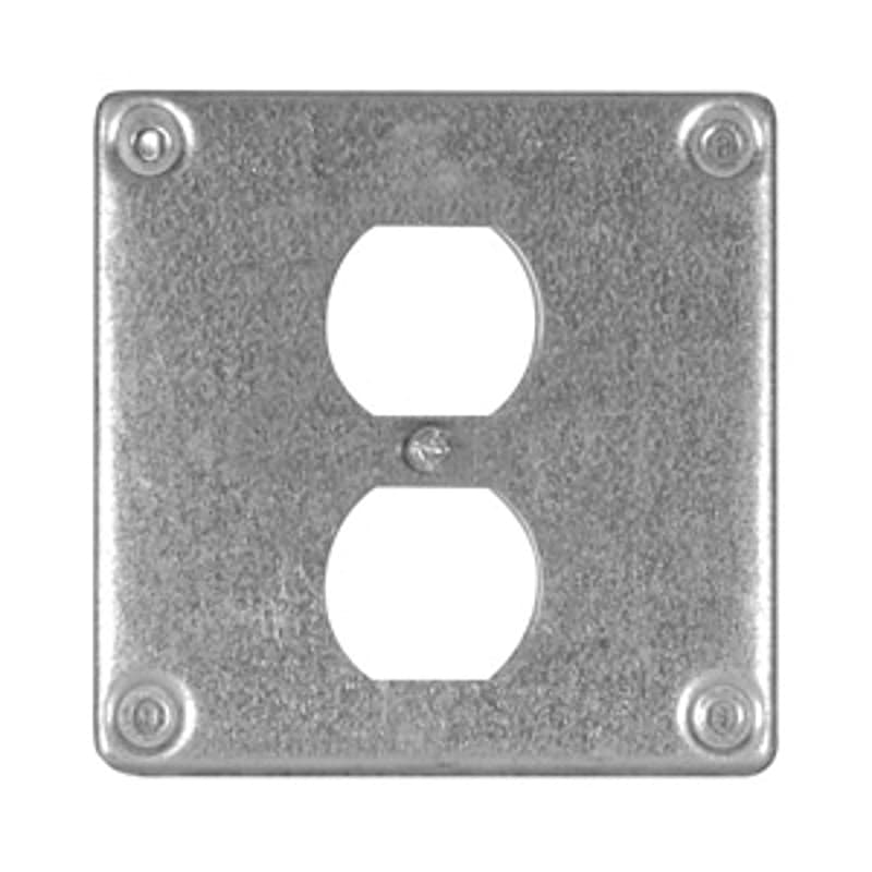 Hubbell 8365BAR Box Cover, 4 in L, 4 in W, Square, Metal – image 1