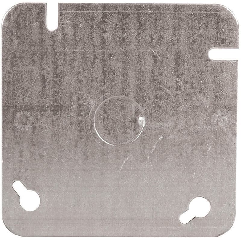 Hubbell 52C6BAR Box Cover, 4 in L, 4 in W, Square, Metal, Gray – image 1