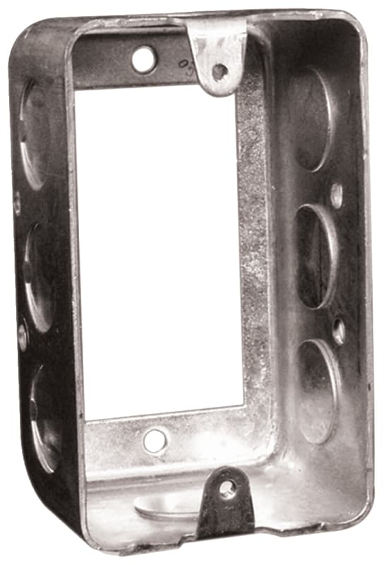 Tradeselect 1110RBAR Utility Box Extension Ring, 1 -Gang, 8 -Knockout, Steel, Gray – image 1