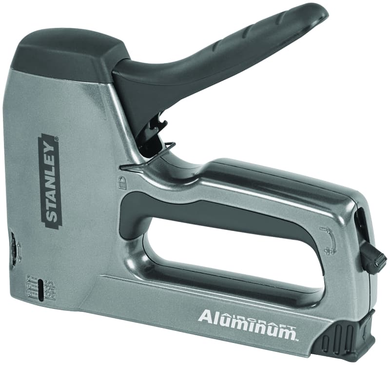STANLEY SharpShooter Series TR250 Staple/Brad Nail Gun, 20 Magazine, 27/64 in W Crown, 1/4 to 9/16 in L Leg, Black/Gray – image 1