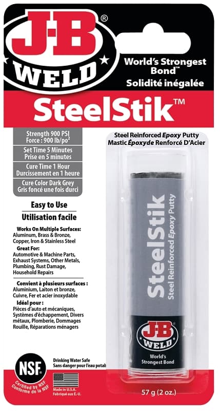 J-B Weld 8267SF Epoxy Putty Stick, Black/Dark Gray, Solid, 2 oz – image 1