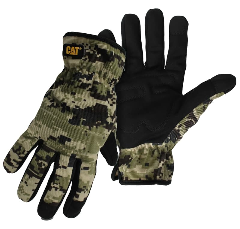 Cat CAT012270L Utility Gloves, Men's, L, Open Cuff, Spandex, Camouflage – image 1