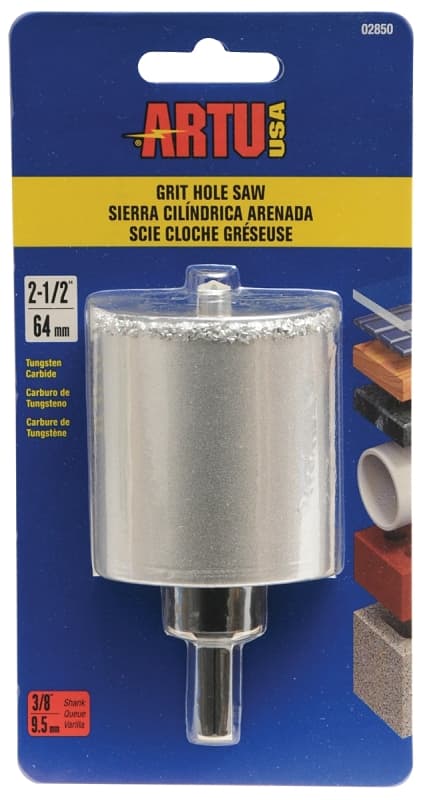 ARTU 02850 Hole Saw, 2-1/2 in Dia, 2-1/4 in D Cutting, 5/8-18 Arbor, Tungsten Carbide Cutting Edge – image 1