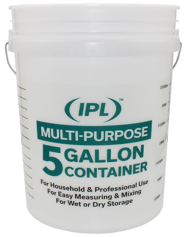 Leaktite 1123056 Multi-Purpose Pail with Handle, 5 gal Capacity, HDPE, Natural, Injection Molded No-Mark Grip Handle – image 1