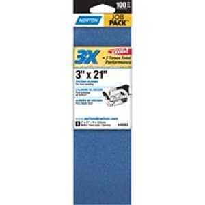 Norton 49263 Sanding Belt, 3 in W, 21 in L, 100 Grit, Fine, Zirconia Aluminum Abrasive – image 1
