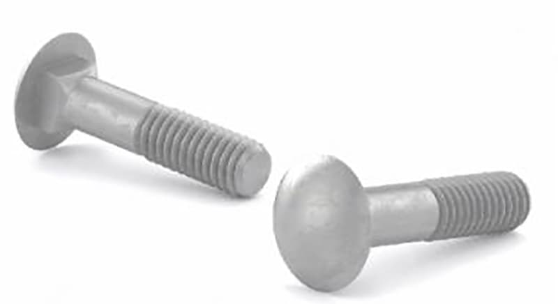 Reliable CBHDG128CT Carriage Bolt, 1/2-13 Thread, Coarse Thread, 8 in OAL, Galvanized Steel, A Grade, 10/BX – image 1